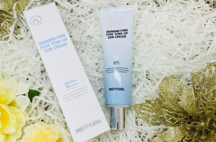 Kem chống nắng cho da khô nâng tone Prettyskin Diamond Pure Pink Tone-Up Sun Cream Kem chống nắng cho da khô nâng tone Prettyskin Diamond Pure Pink Tone-Up Sun Cream