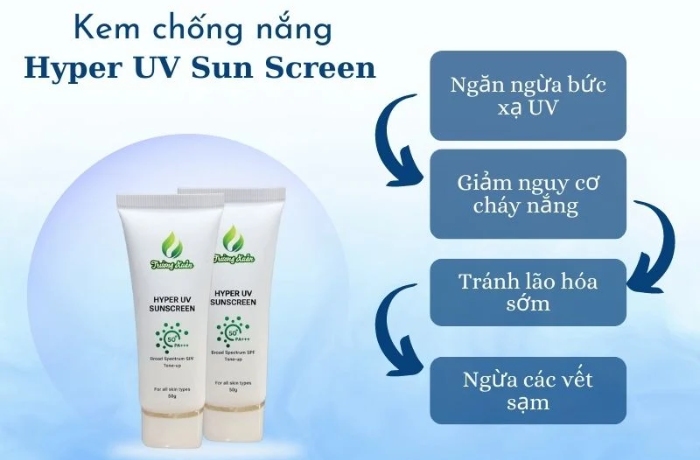 Kem chống nắng cho da khô nâng tone Trường Xuân Hyper UV Sunscreen 50g Kem chống nắng cho da khô nâng tone Trường Xuân Hyper UV Sunscreen 50g