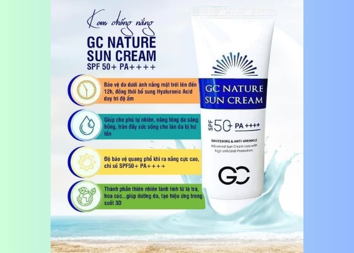 Review kem chống nắng Gc Nature Sun Cream Skin Protect UV Sun Block spf 50 pa+++