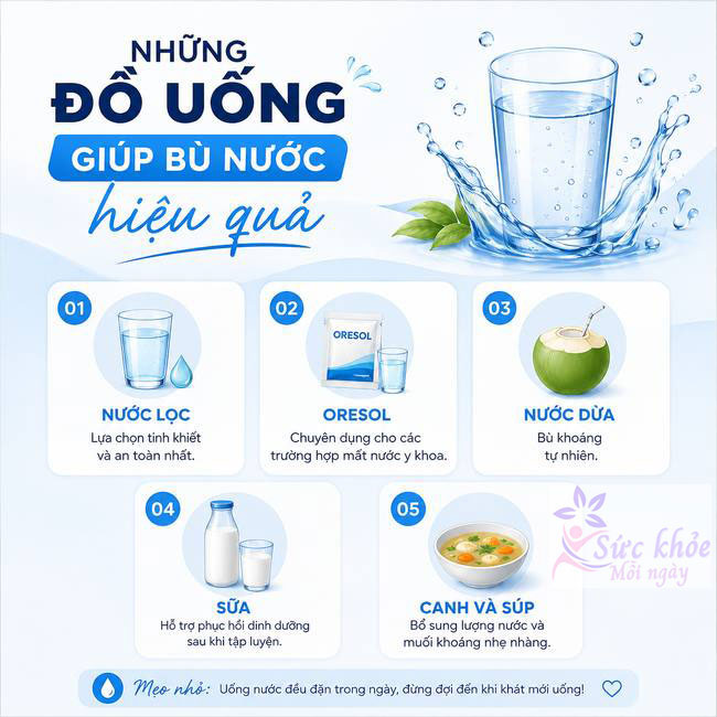 Những đồ uống giúp bù nước hiệu quả