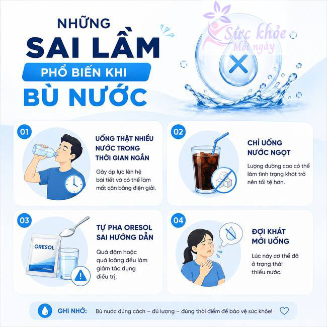 Những sai lầm phổ biến khi bù nước