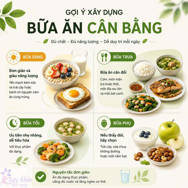 Gợi ý xây dựng bữa ăn cân bằng